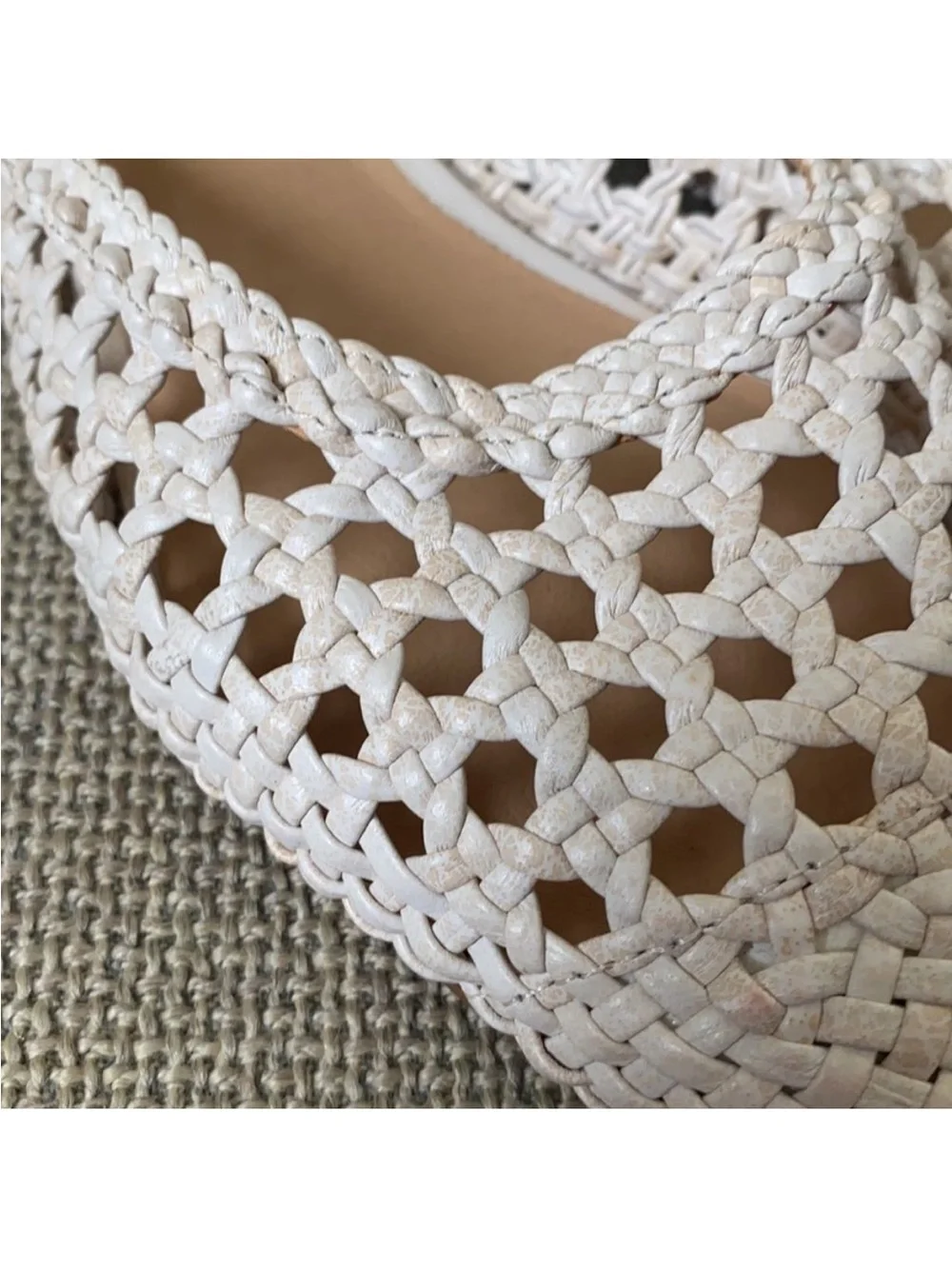 Anthropologie Minghui Woven Leather Pointed-Toe Lace-Up‎ Flats